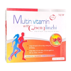 Multin Vitamin With Giseng Linzhi Minh Trang 6 vỉ x 10 viên - Hỗ trợ tăng cường sức đề kháng