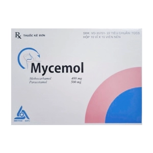 Mycemol Meyer-BPC 10 vỉ x 10 viên (Paracetamol + Methocarbamol)