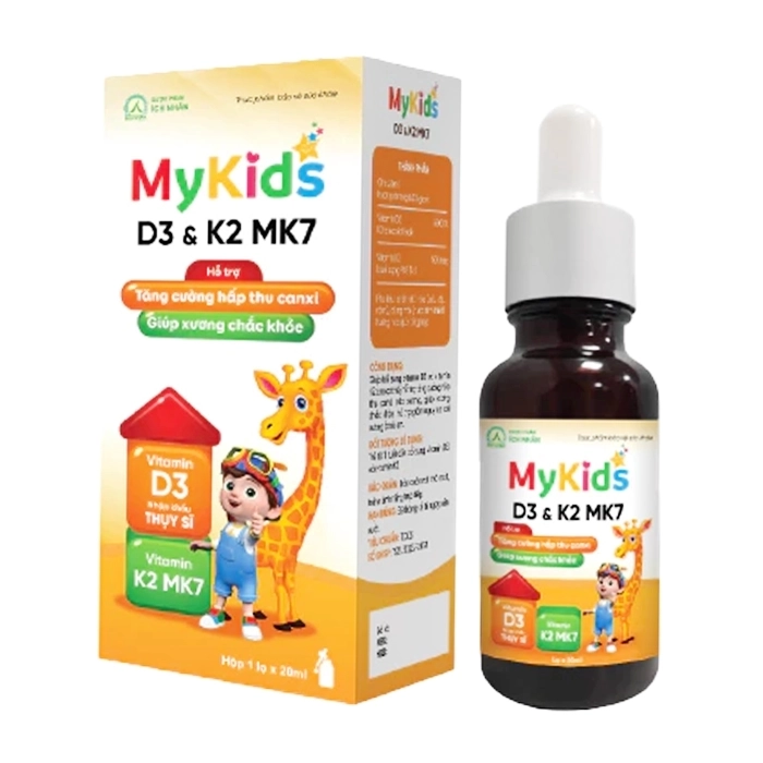 Mykids D3 K2 MK7 Ích Nhân 20ml - Giúp bổ sung vitamin D3, vitamin K2 cho trẻ