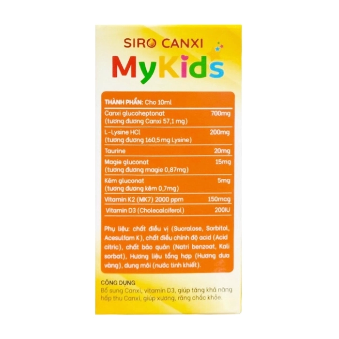 Mykids Ích Nhân 4 vỉ x 5 ống x 10ml - Siro canxi Mykids Ích Nhân 4 vỉ x 5 ống x 10ml - Siro canxi