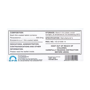 Mypara 500 SPM 10 vỉ x 10 viên (Paracetamol)