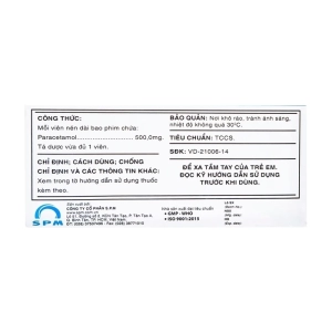Mypara 500 SPM 10 vỉ x 10 viên (Paracetamol)
