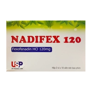 Nadifex 120 US Pharma - USP 3 vỉ x 10 viên (Fexofenadin)