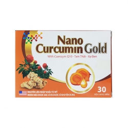 Tpbvsk dạ dày Nano Curcumin Gold with Coenzym Q10, Tam thất, Xạ đen, Hộp 30 viên