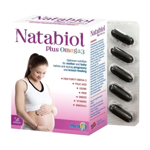 Natabiol Plus Omega 3 Eurovit 3 vỉ x 10 viên - Bổ sung Omega 3 cho phụ nữ mang thai