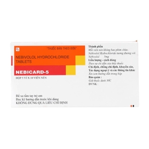 Nebicard-5 Torrent Pharma 5 vỉ x 10 viên (Nebivolol) Nebicard-5 Torrent Pharma 5 vỉ x 10 viên (Nebivolol)
