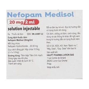 Nefopam Medisol 20mg/2ml 2 vỉ x 5 ống x 2ml Nefopam Medisol 20mg/2ml 2 vỉ x 5 ống x 2ml