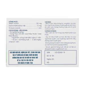 Neo-Corclion TV.Pharm 10 vỉ x 10 viên (Terpin + Dextromethorphan)
