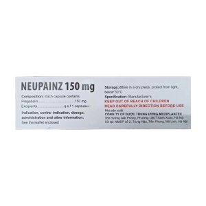 Neupainz 150mg Mediplantex 3 vỉ x 10 viên (Pregabalin)