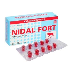 Nidal Fort 75mg Ampharco U.S.A 3 vỉ x 10 viên (Ketoprofen)