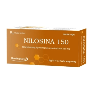 Nilosina 150 Herabiopharm 2 vỉ x 14 viên (Nilotinib hydrochloride monohydrate)