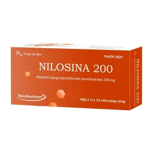 Nilosina 200 Herabiopharm 2 vỉ x 14 viên (Nilotinib hydrochloride monohydrate)