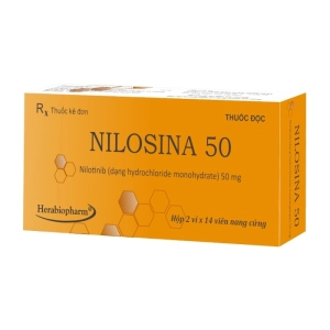 Nilosina 50 Herabiopharm 2 vỉ x 14 viên (Nilotinib hydrochloride monohydrate)