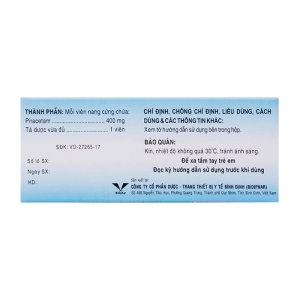 Nudipyl 400 Bidiphar 4 vỉ x 15 viên (Piracetam)