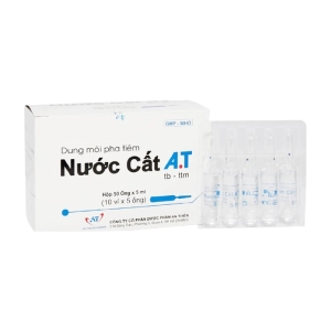 Nước Cất A.T An Thiên 10 vỉ x 5 ống (Nước cất pha tiêm)
