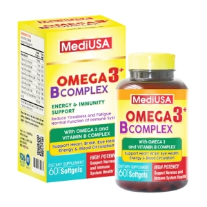 Omega 3+ Bcomplex MediUSA 60 viên - Hỗ trợ tim mạch, thị lực