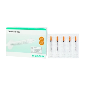 Omnican 1ml/100IU B. Braun 100 cái (Màu cam) – Bơm tiêm tiểu đường