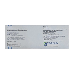 Omsergy 20mg Saga Lifesciences 10 vỉ x 10 viên (Omeprazole)