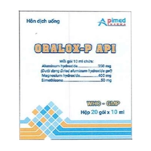 Oralox-P Api Apimed 20 gói x 10ml (Nhôm hydroxit + Magnesi hydroxyd + Simethicon)