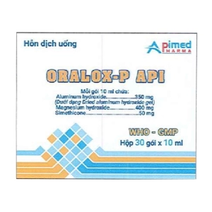 Oralox-P Api Apimed 30 gói x 10ml (Nhôm hydroxit + Magnesi hydroxyd + Simethicon)