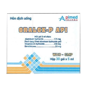 Oralox-P Api Apimed 30 gói x 5ml (Nhôm hydroxit + Magnesi hydroxyd + Simethicon)