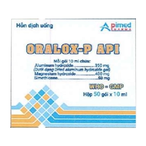 Oralox-P Api Apimed 50 gói x 10ml (Nhôm hydroxit + Magnesi hydroxyd + Simethicon)