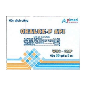 Oralox-P Api Apimed 50 gói x 5ml (Nhôm hydroxit + Magnesi hydroxyd + Simethicon)