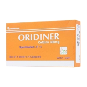 Oridiner 300mg Phương Đông 1 vỉ x 4 viên (Cefdinir)