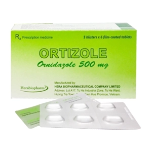 Ortizole 500mg Herabiopharm 5 vỉ x 6 viên (Ornidazole)