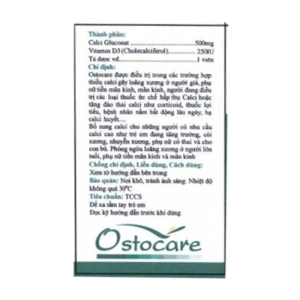 Ostocare Nam Hà 30 viên (Calci gluconat + Vitamin D3)
