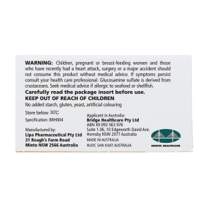 Oztis Bridge Healthcare 6 vỉ x 10 viên (Glucosamine + Chondroitin Sulfate)