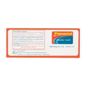 Panactol 500mg Khapharco 10 vỉ x 10 viên (Paracetamol)