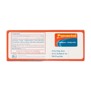 Panactol 500mg Khapharco 10 vỉ x 10 viên (Paracetamol)