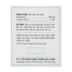 Paracetamol 500mg Pharimexco 50 vỉ x 10 viên (Paracetamol)