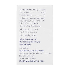 Paracetamol Stada 250mg 30 gói x 1g Paracetamol Stada 250mg 30 gói x 1g