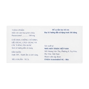 Paracetamol Stada 500mg 10 vỉ x 10 viên Paracetamol Stada 500mg 10 vỉ x 10 viên