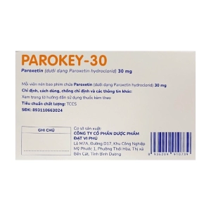Parokey-30 Davipharm 6 vỉ x 10 viên (Paroxetine)