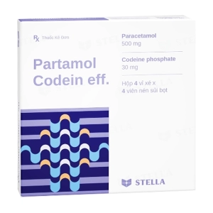 Partamol Codein Eff. Stellapharm 4 vỉ x 4 viên (Paracetamol + Codeine phosphate)