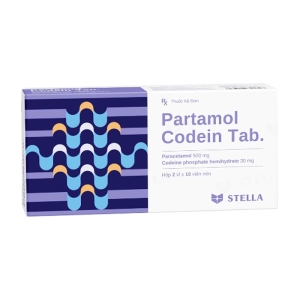 Partamol Codein Tab. Stellapharm 2 vỉ x 10 viên (Paracetamol + Codein)