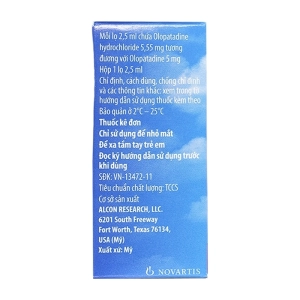 Pataday 0.2% Novartis chai 2.5ml (Olopatadine hydrochloride)