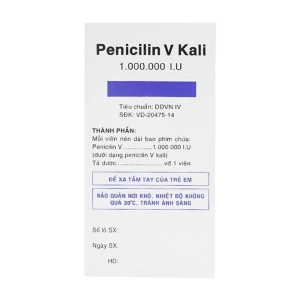 Penicilin V Kali 1.000.000 I.U Vidipha 10 vỉ x 10 viên Penicilin V Kali 1.000.000 I.U Vidipha 10 vỉ x 10 viên