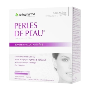 Perles De Peau Collagen 5000 mg Arkopharma 10 ống x 25ml - Nước uống làm đẹp da, ngừa lão hóa