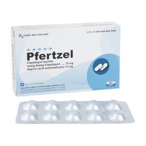 Pfertzel Davipharm 3 vỉ x 10 viên (Clopidogrel + Aspirin)