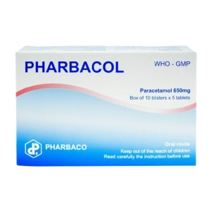 Pharbacol 650mg Pharbaco 10 vỉ x 5 viên (Paracetamol)