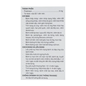 Farnisone 5mg Pharmedic 10 vỉ x 20 viên