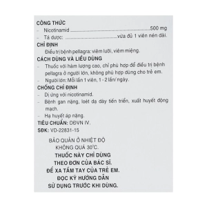 Vitamin PP 500 Pharmedic 10 vỉ x 10 viên
