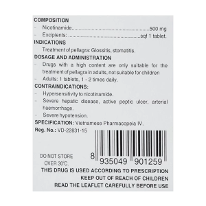 Vitamin PP 500 Pharmedic 10 vỉ x 10 viên