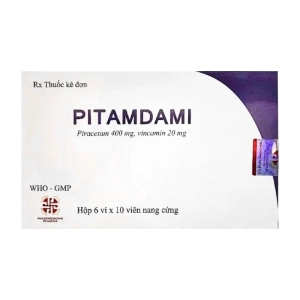 Pitamdami 400mg/20mg 6 vỉ x 10 viên (Piracetam - Vincamine)