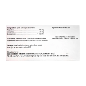 Pitamdami 400mg/20mg 6 vỉ x 10 viên (Piracetam - Vincamine)