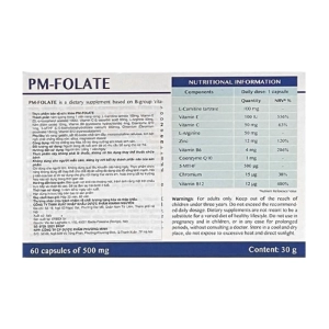 PM-Folate Erbex 4 vỉ x 15 viên - Bổ sung Folat cho phụ nữ